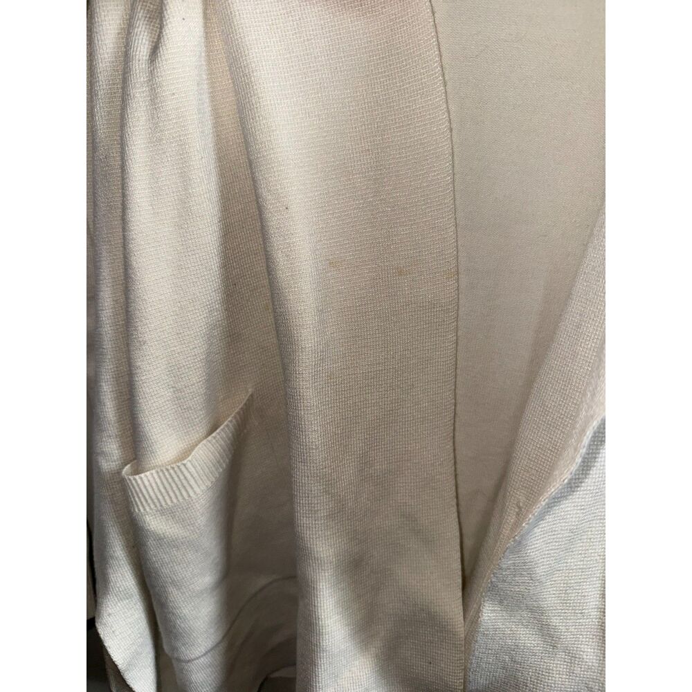 Cyrus White Open Front Cardigan Sweater L Flaw DIY Dye Project - Picture 8 of 11